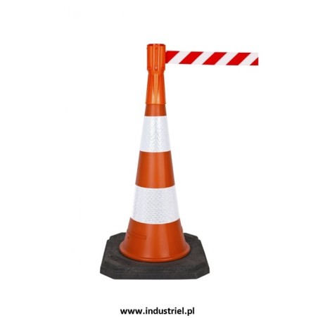 Zestaw wygrodzeniowy: 5 x pachołek 75cm + 5 x nakładka z taśmą 3,7m