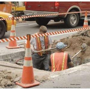 Zestaw wygrodzeniowy: 5 x pachołek 75cm + 5 x nakładka z taśmą 3,7m