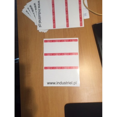 Etykiety samolaminujące na kable - do oznaczania daty następnego przeglądu, duże: 35x54mm