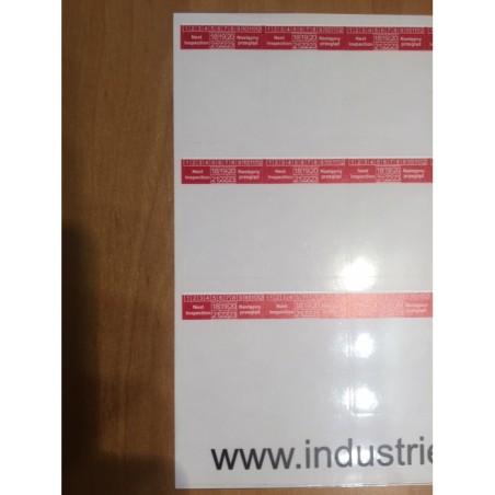 Etykiety samolaminujące na kable - do oznaczania daty następnego przeglądu, duże: 35x54mm