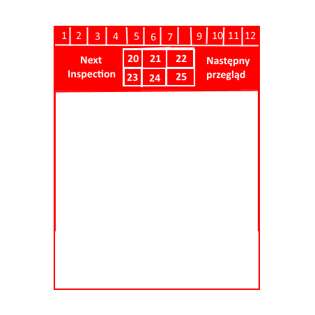 Etykiety samolaminujące na kable - do oznaczania daty następnego przeglądu, duże: 35x54mm