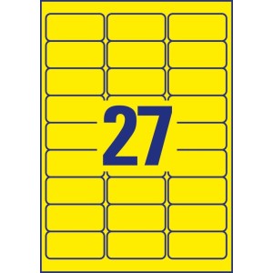 Etykiety Heavy Duty Avery Zweckform, A4, 20 ark./op., 63,5 x 29,6 mm, żółte, poliestrowe