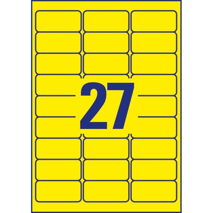 Etykiety Heavy Duty Avery Zweckform, A4, 8 ark./op., 63,5 x 29,6 mm, żółte, poliestrowe