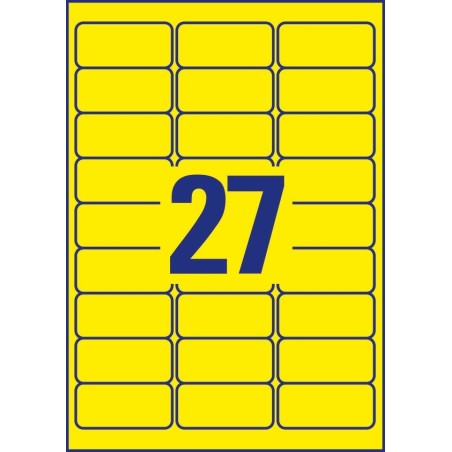 Etykiety Heavy Duty Avery Zweckform, A4, 8 ark./op., 63,5 x 29,6 mm, żółte, poliestrowe