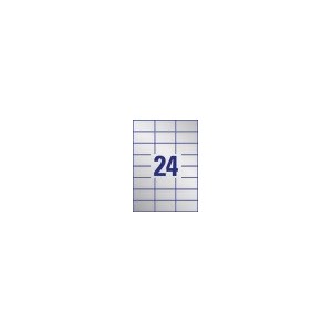 Etykiety znamionowe srebrne Avery Zweckform, A4, 20 ark./op., 70 x 37 mm, poliestrowe