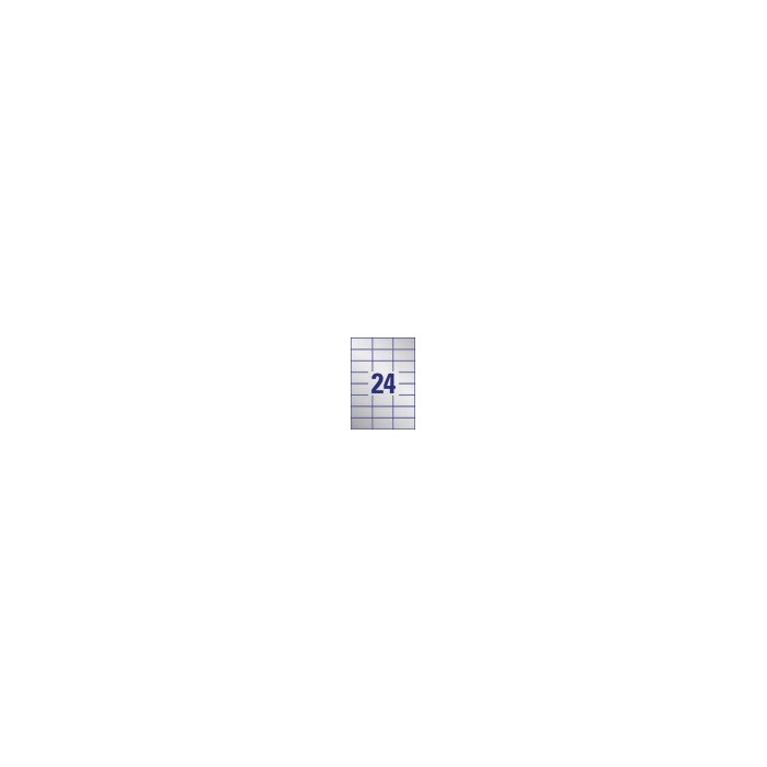 Etykiety znamionowe srebrne Avery Zweckform, A4, 20 ark./op., 70 x 37 mm, poliestrowe