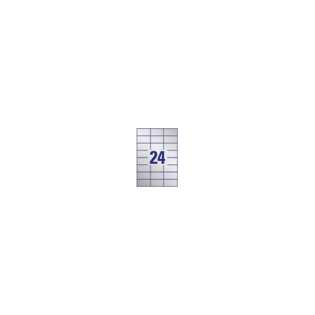 Etykiety znamionowe srebrne Avery Zweckform, A4, 20 ark./op., 70 x 37 mm, poliestrowe