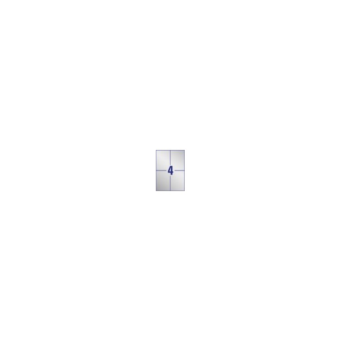 Etykiety znamionowe srebrne Avery Zweckform, A4, 20 ark./op., 105 x 148 mm, poliestrowe