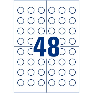 Tabliczki inspekcyjne plomby Avery Zweckform, A4, 10 ark./op., 480 et./op., Ø20mm, białe