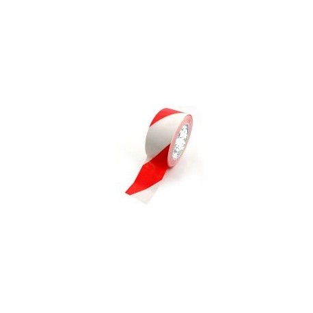 Taśma do oznaczania podłóg, samoprzylepna, biało-czerwona o szer: 50mm i dł: 33m