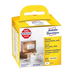 Etykiety wysyłkowe Avery Zweckform w rolce do drukarek termicznych, 220etyk./1rolka, 54 x 101 mm, trwałe, białe