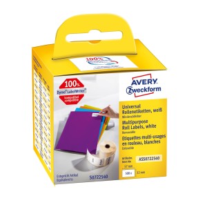 Usuwalne etykiety uniwersalne Avery Zweckform w rolce do drukarek termicznych, 500etyk./1rolka, 32 x 57 mm, białe