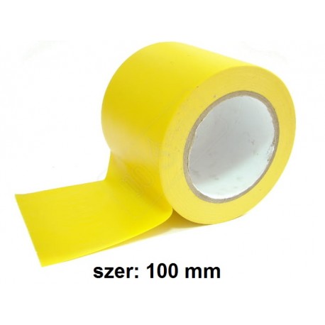 Taśma do oznaczania podłóg, samoprzylepna, żółta o szer: 100mm i dł: 33m