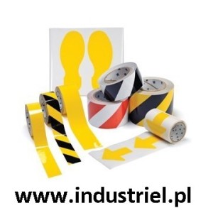 Taśma do oznaczania podłóg, samoprzylepna, żółto-czarna o szer: 50mm i dł: 33m TDP-50x33-YLBK