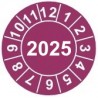 Naklejki przeglądów TYP-2, Ø 20mm, rok "2025", arkusz 35szt.