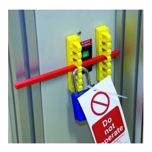 Kompaktowa kłódka lockout BRADY 814126, czerwona, z aluminiowym kabłąkiem 38mm