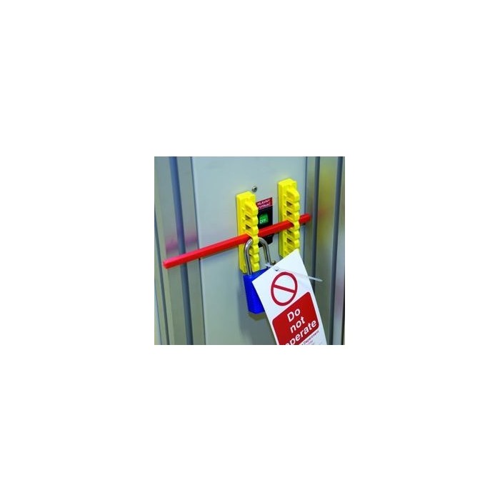 Kompaktowa kłódka lockout BRADY 814126, czerwona, z aluminiowym kabłąkiem 38mm