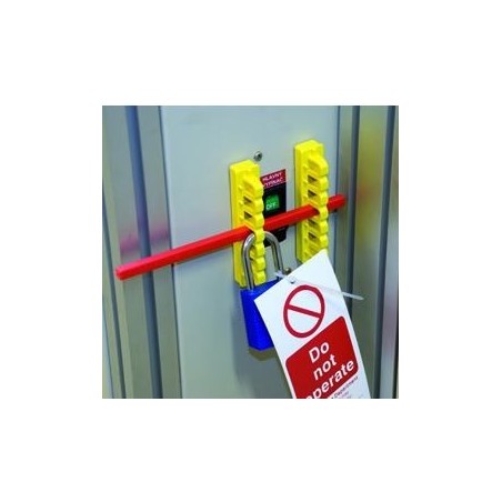 Kompaktowa kłódka lockout BRADY 814126, czerwona, z aluminiowym kabłąkiem 38mm