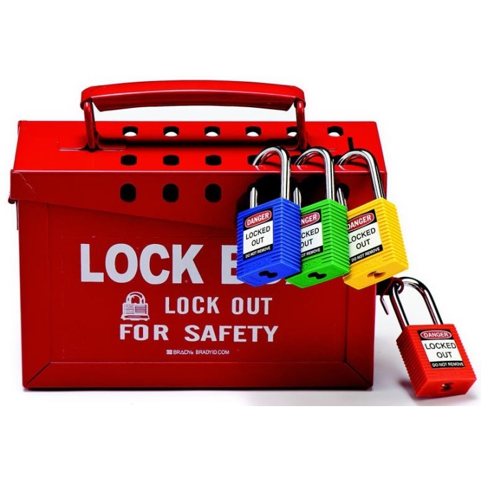 Kompaktowa kłódka lockout BRADY 814126, czerwona, z aluminiowym kabłąkiem 38mm