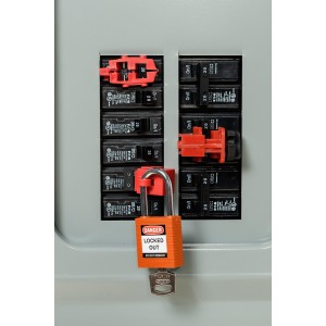 Kompaktowa kłódka lockout BRADY 814126, czerwona, z aluminiowym kabłąkiem 38mm