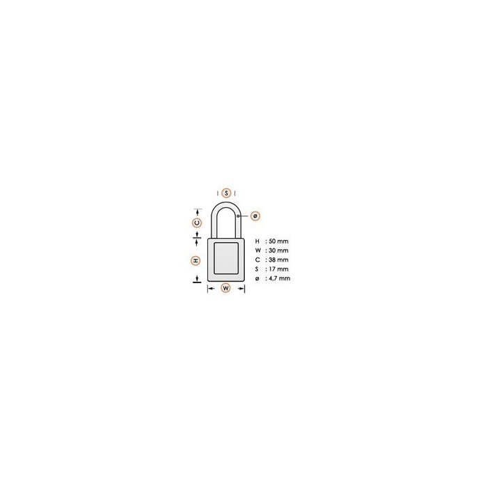 Kompaktowa kłódka lockout BRADY 814126, czerwona, z aluminiowym kabłąkiem 38mm