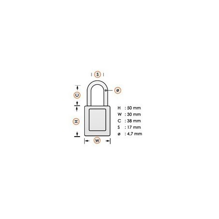 Kompaktowa kłódka lockout BRADY 814126, czerwona, z aluminiowym kabłąkiem 38mm