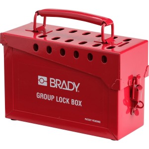 Przenośna skrzynka blokowania grupowego Lock-Box BRADY, czerwona
