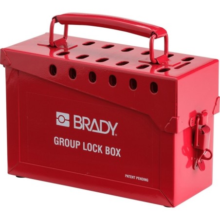 Przenośna skrzynka blokowania grupowego Lock-Box BRADY, czerwona