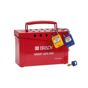 Przenośna skrzynka blokowania grupowego Lock-Box BRADY, czerwona