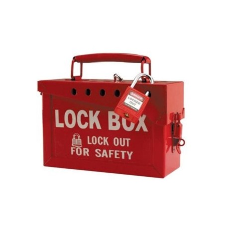 Przenośna skrzynka blokowania grupowego Lock-Box BRADY, czerwona