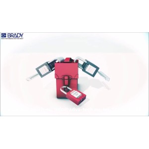 Przenośna skrzynka blokowania grupowego Lock-Box BRADY, czerwona