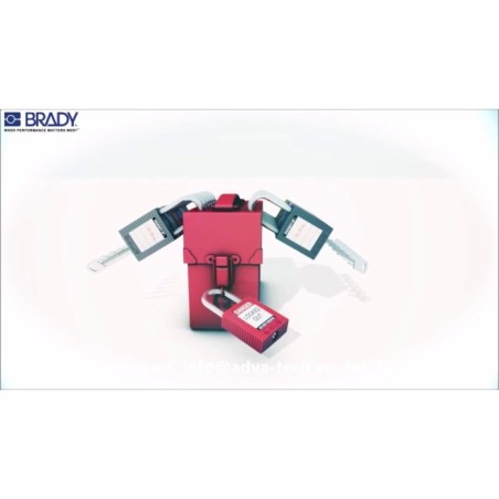 Przenośna skrzynka blokowania grupowego Lock-Box BRADY, czerwona