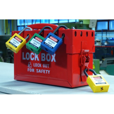 Przenośna skrzynka blokowania grupowego Lock-Box BRADY, czerwona
