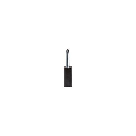 Kłódka BRADY, SafeKey, czarna, aluminiowa, ze stalowym kabłąkiem 38mm, różne klucze