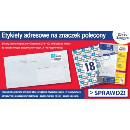 Etykiety adresowe na znaczek polecony