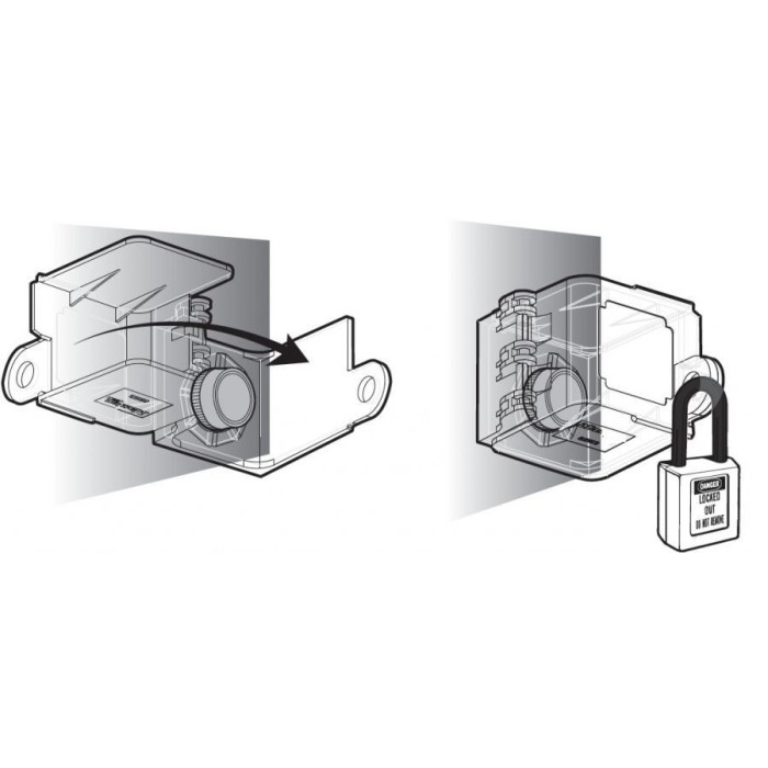 Blokada Lockout na przyciski sterownicze, stacyjki, grzybki bezpieczeństwa Masterlock S2153
