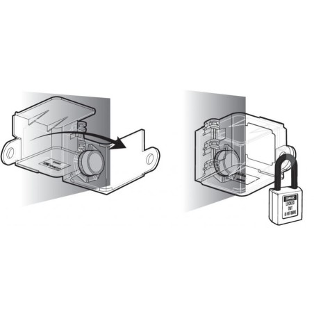 Blokada Lockout na przyciski sterownicze, stacyjki, grzybki bezpieczeństwa Masterlock S2153