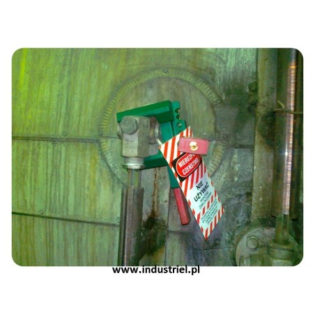 Przywieszka ostrzegawcza LOTO standardowa PL, biało-czerwono-czarna, 75x160mm