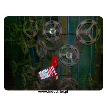 Przywieszka ostrzegawcza LOTO standardowa PL, biało-czerwono-czarna, 75x160mm