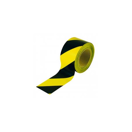 Taśma do oznaczania podłóg, samoprzylepna, żółto-czarna o szer: 75mm i dł: 33m