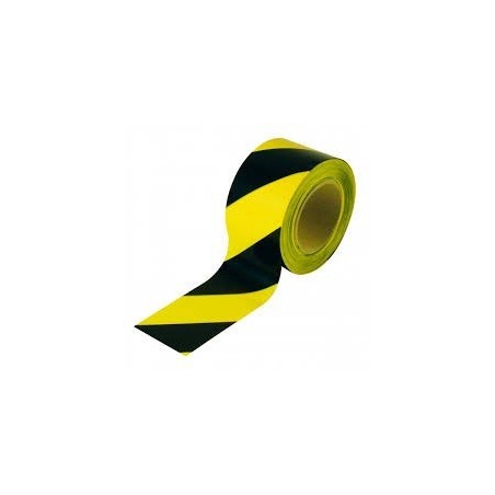 Taśma do oznaczania podłóg, samoprzylepna, żółto-czarna o szer: 75mm i dł: 33m