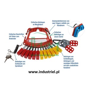 Kłódka Lockout BRADY 813594, czerwona, z nylonowym kabłąkiem 38mm