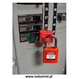 Kłódka Lockout BRADY 813594, czerwona, z nylonowym kabłąkiem 38mm