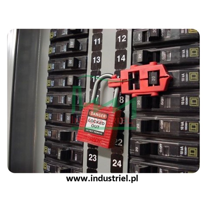 Kłódka Lockout BRADY 813594, czerwona, z nylonowym kabłąkiem 38mm