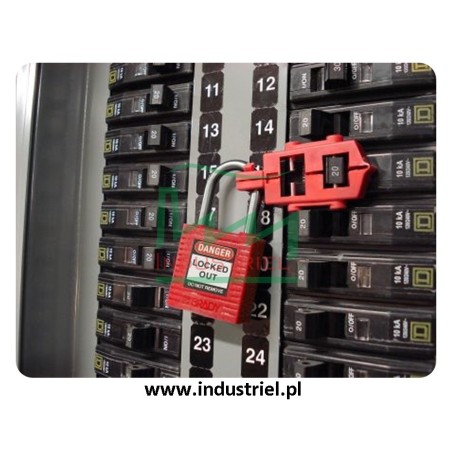 Kłódka Lockout BRADY 813594, czerwona, z nylonowym kabłąkiem 38mm