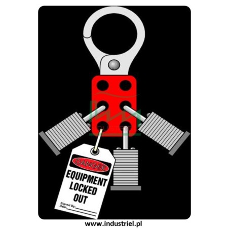 Kłódka Lockout BRADY 813594, czerwona, z nylonowym kabłąkiem 38mm