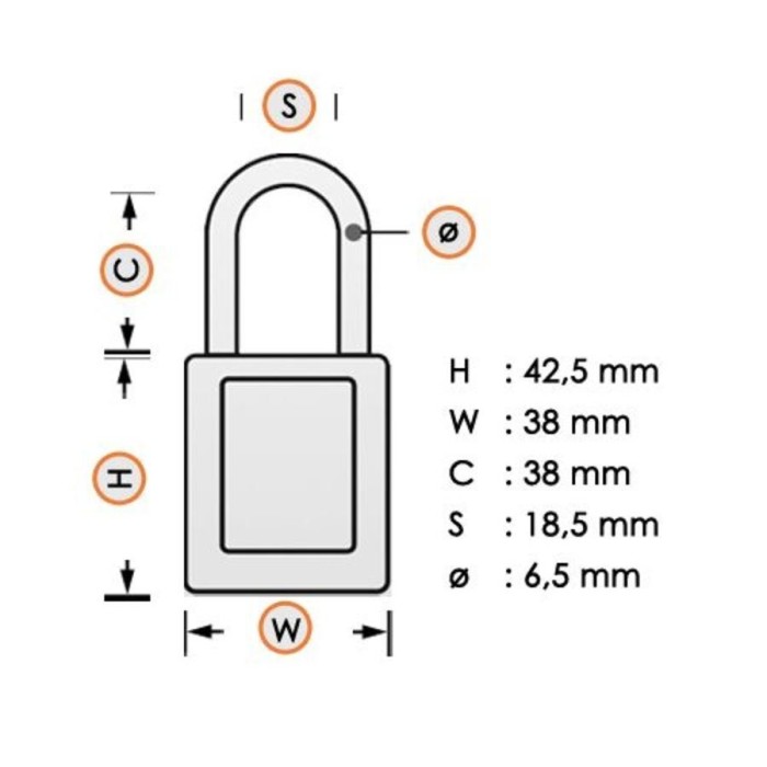 Kłódka Lockout BRADY 813594, czerwona, z nylonowym kabłąkiem 38mm