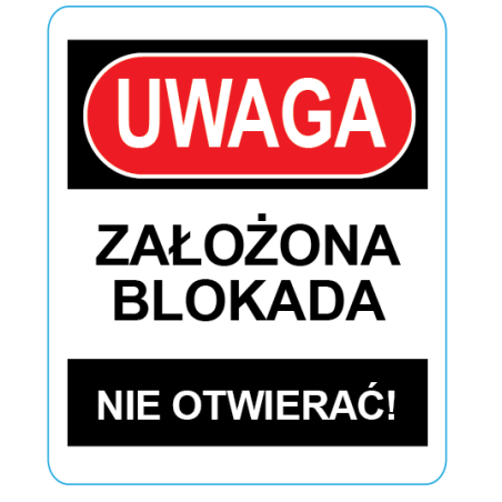 Naklejka do oznaczania kłódek LOTO Lockout