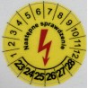 Etykiety przeglądów elektrycznych, TYP-5, "Następne sprawdzenie", okrągłe Ø 20mm, na lata 22-27 - 35szt.