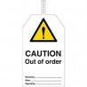 Tagout, przywieszka LOTO: "CAUTION Out of order" + miejsca na wpisy